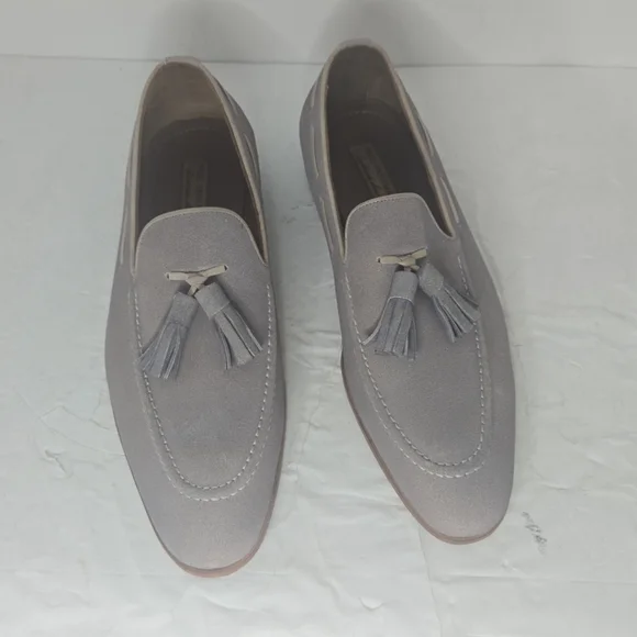 Paul Parkman Handmade Lavender SuedeMen's LoafersTassel Slip-On